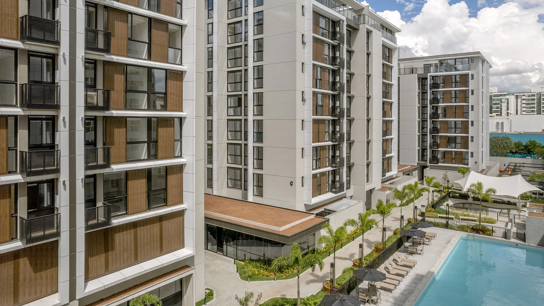 Imagem do Condomínio Villaggio, um dos tipos de apartamentos oferecidos pela base no Park Sul, em Brasília.