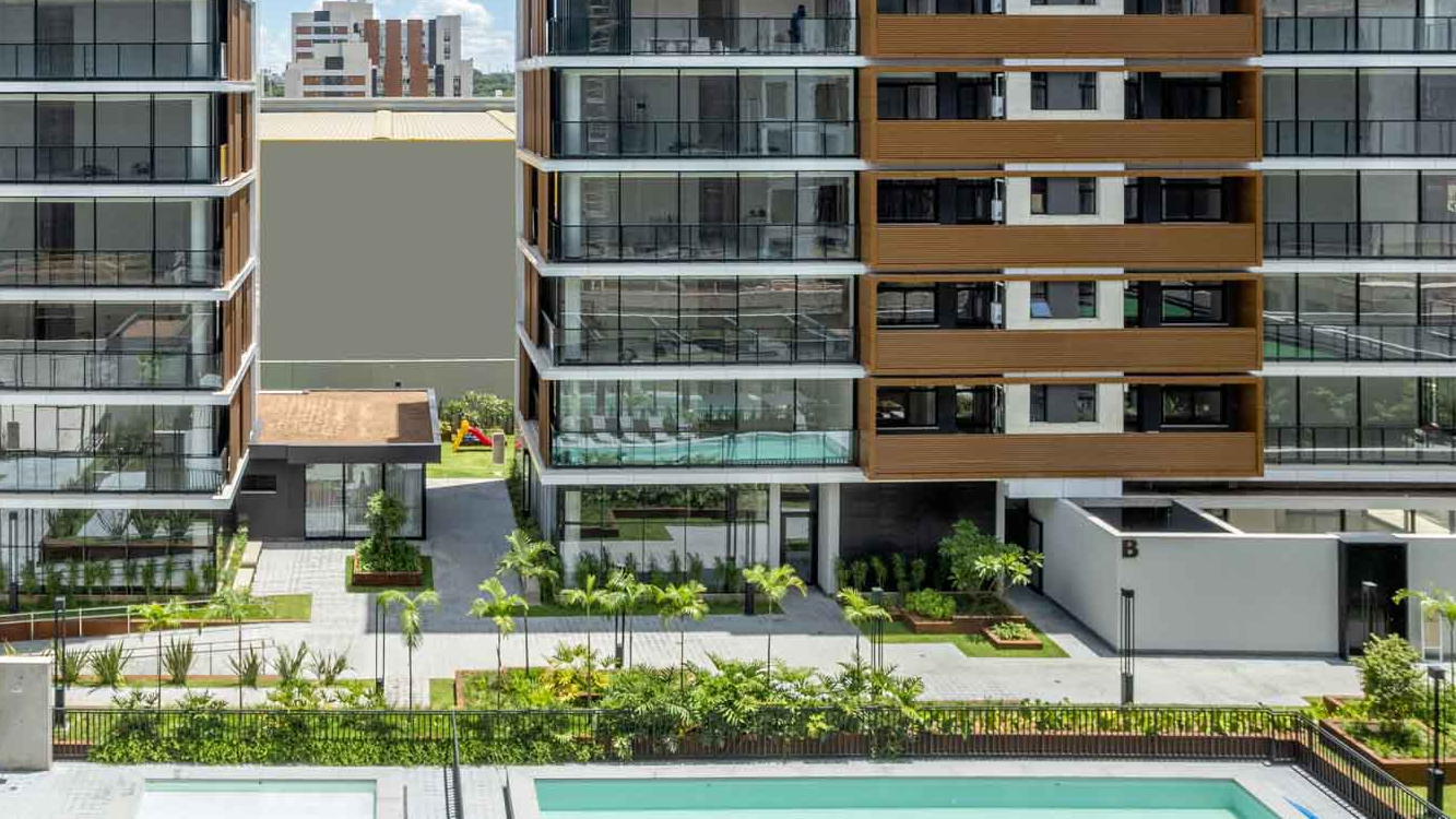 Imagem do Condomínio Riviera, um dos empreendimentos da Base Incorporações no Park Sul, em Brasília.